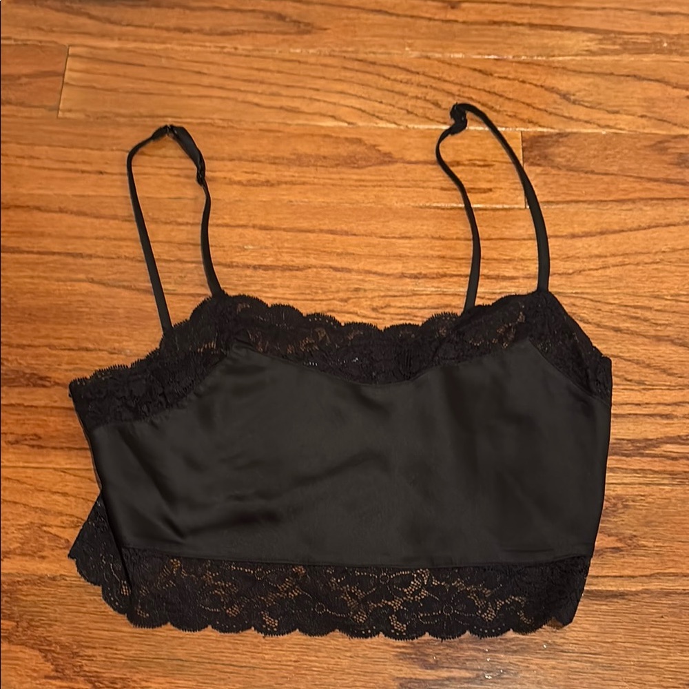Black Lace Trim Cami Top